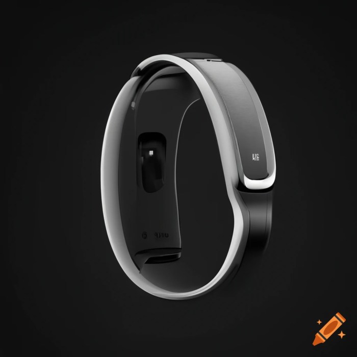 Modern futuristic wearable smart gadget with high-tech display on Craiyon Ultra-modern fitness gadgets with smart sensors